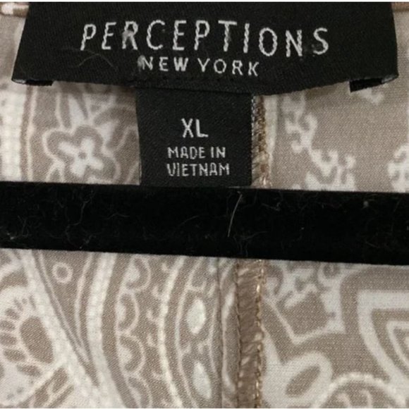 NWT Perceptions XL Brown and White Versatile SS Midi-Length Dress - Picture 7 of 8